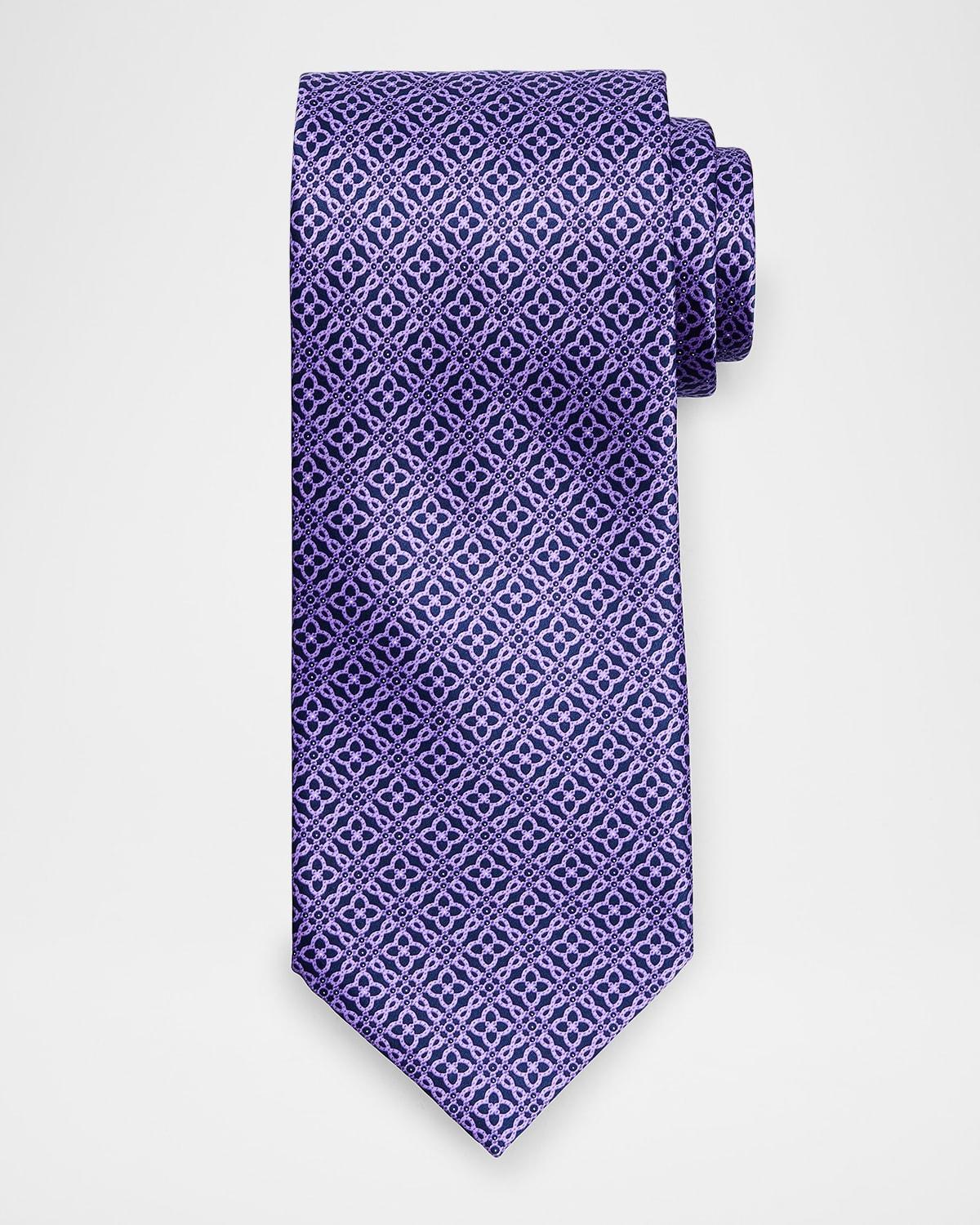 Mens Geometric Silk Tie Product Image