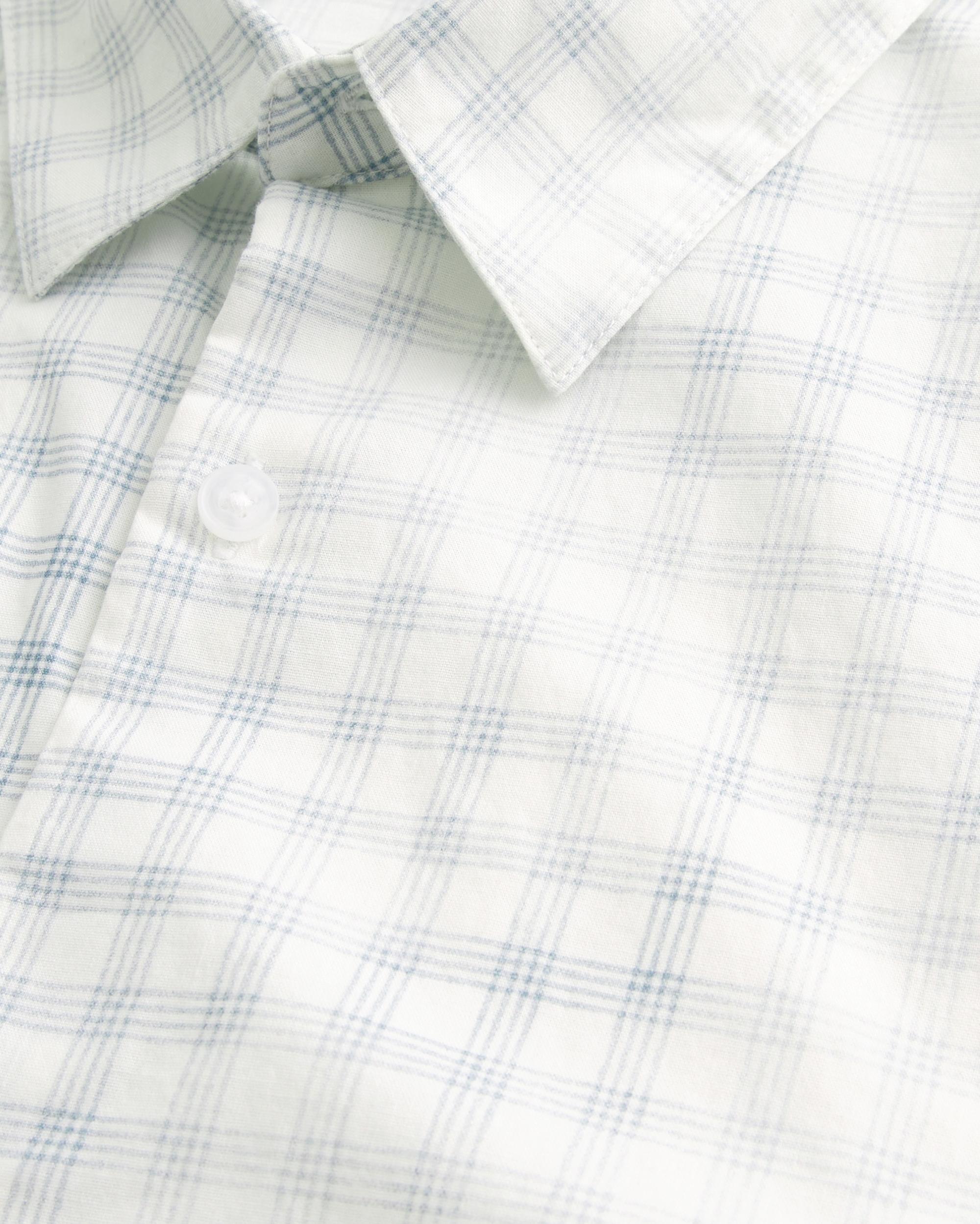 Boxy Short-Sleeve Leopard Print Poplin Shirt Product Image