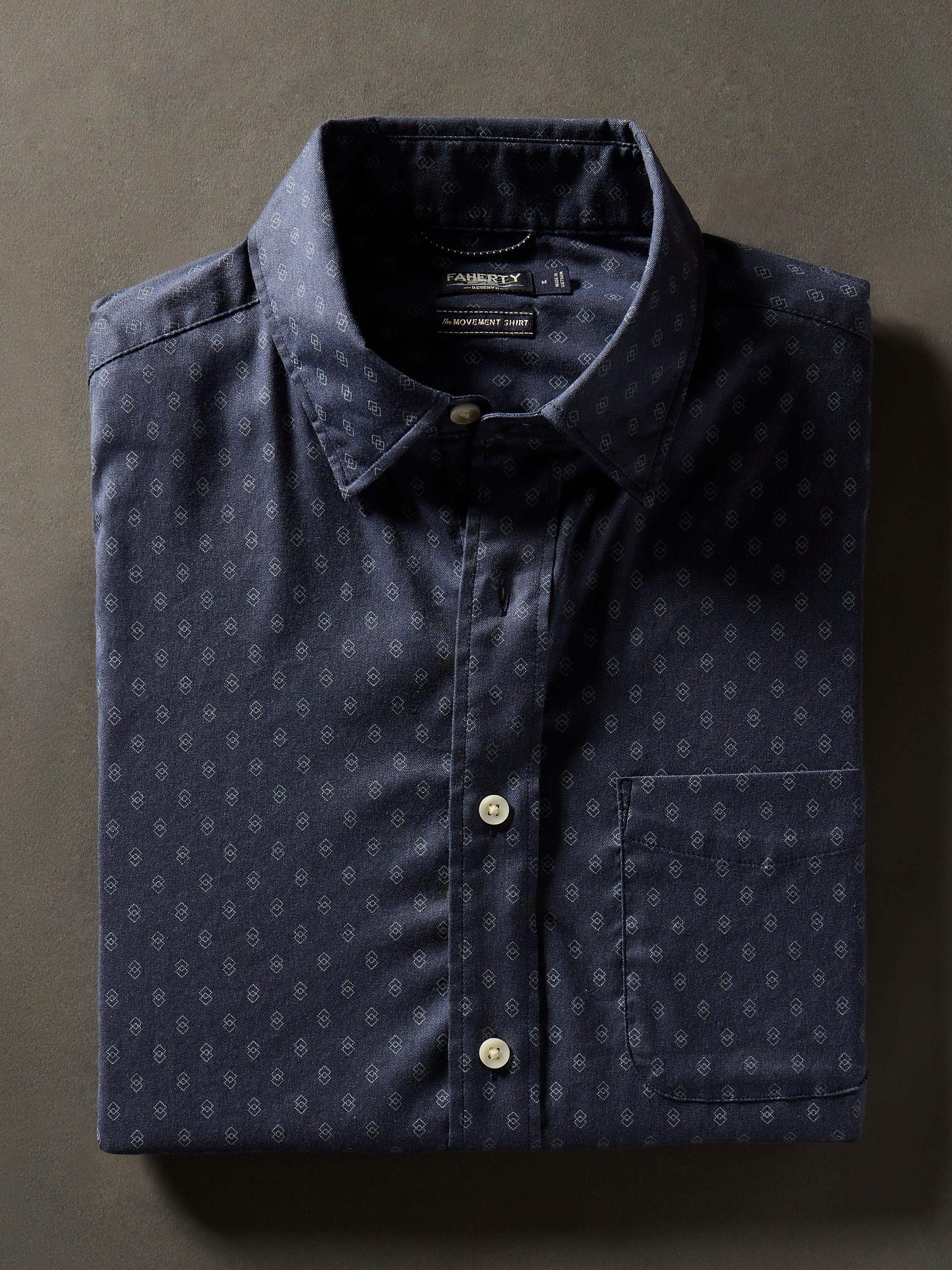 Movement™ Short-Sleeve Shirt - Navy Dusk Diamond Print Male Product Image