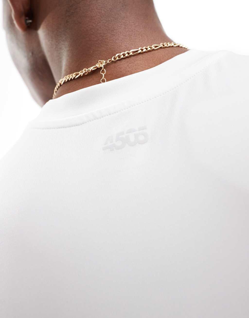 4505 Icon training quick dry muscle fit tank top in white  Product Image