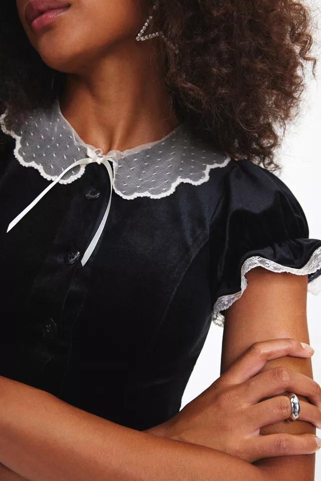 Kimchi Blue Gabrielle Collared Velvet Mini Dress Product Image