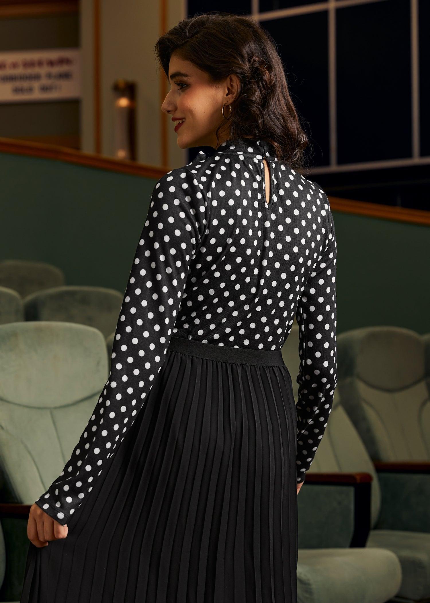 Rydell High Revisited Long Sleeve Tie-Neck Top Product Image