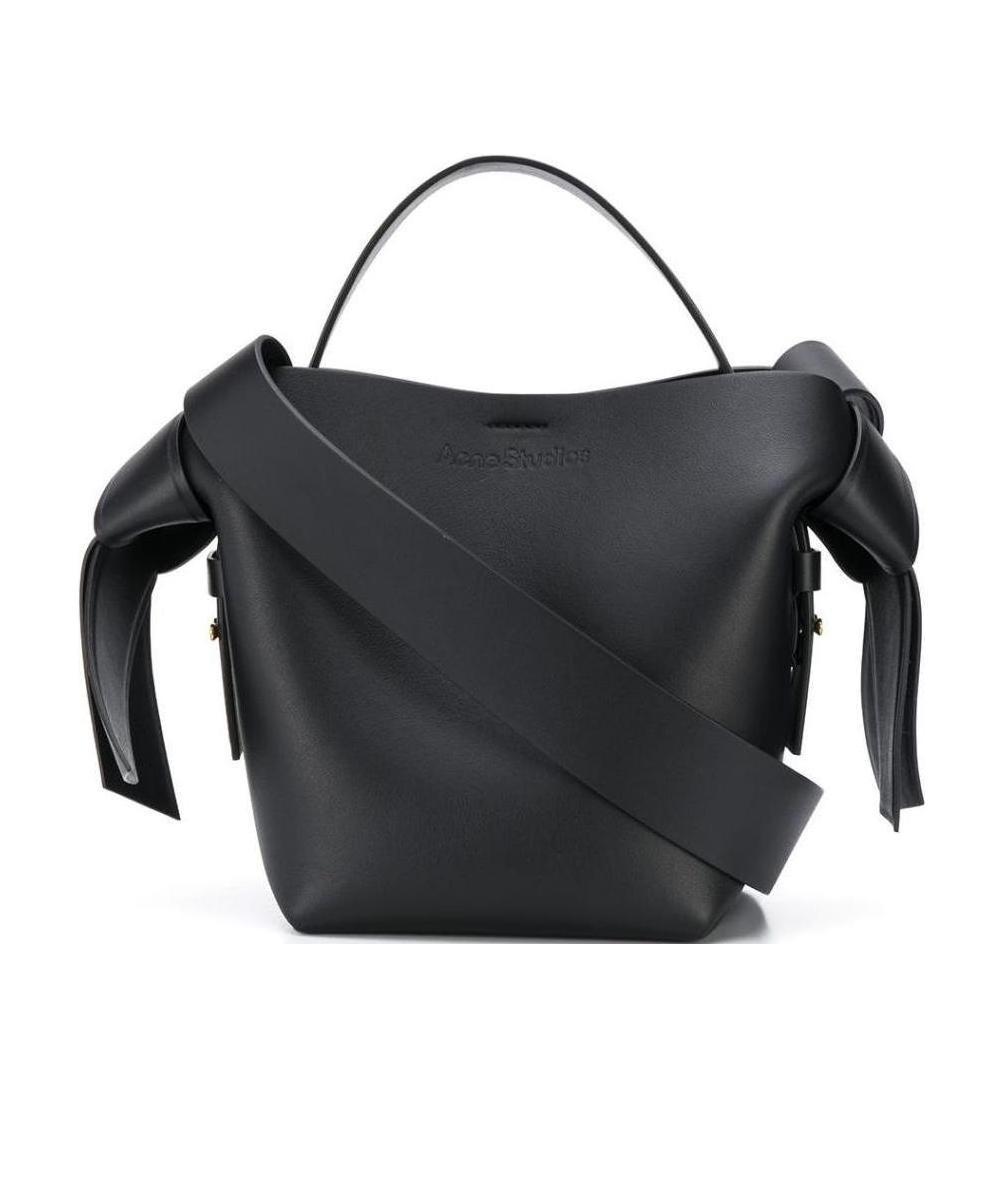ACNE STUDIOS Luxurious Black Leather Top-handle Shoulder Bag For Women In Multicolor Product Image