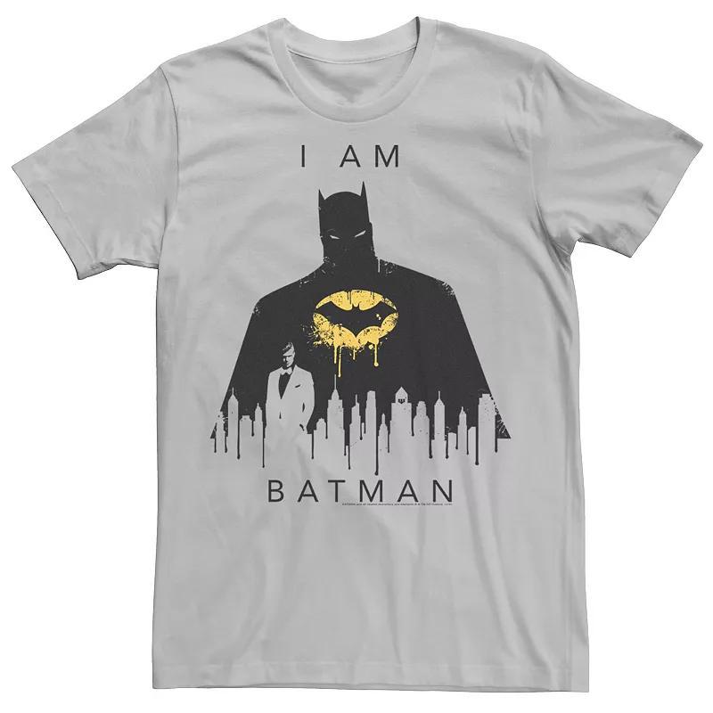 Men's DC Comics I Am Batman Skyline Poster Tee, Size: 3XL, Silver Product Image