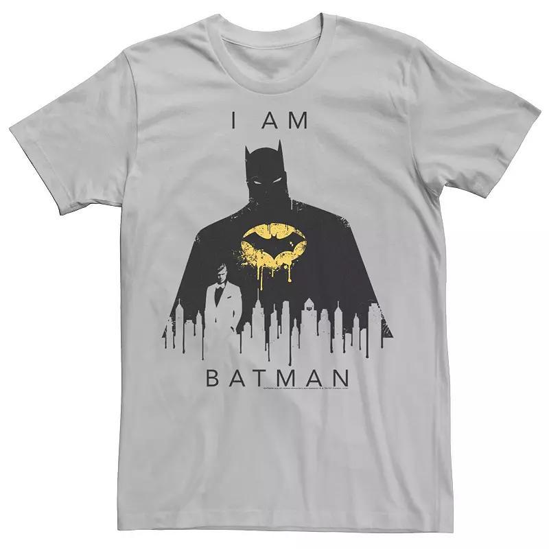 Men's DC Comics I Am Batman Skyline Poster Tee, Size: 3XL, Silver Product Image