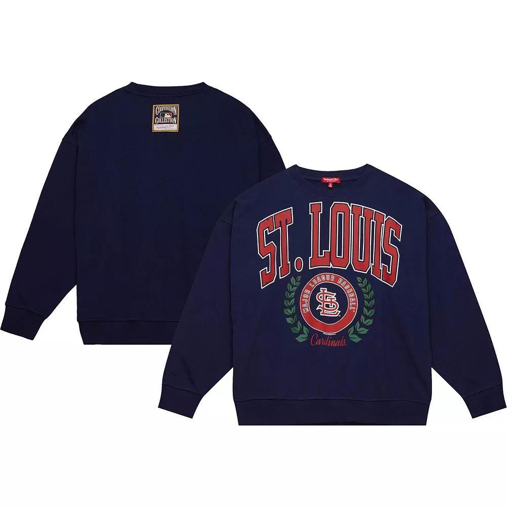 Women's Mitchell & Ness Navy St. Louis Cardinals Logo Lt 2.0 Pullover Sweatshirt, Size: Small, Blue Product Image