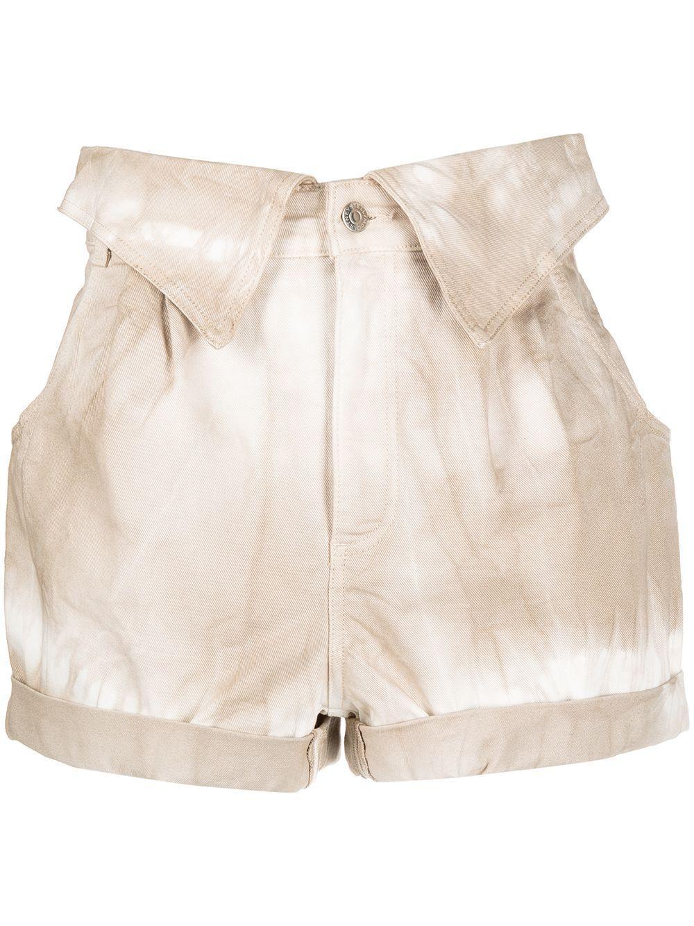 STELLA MCCARTNEY Tie-dye Denim Shorts In Walnut Product Image