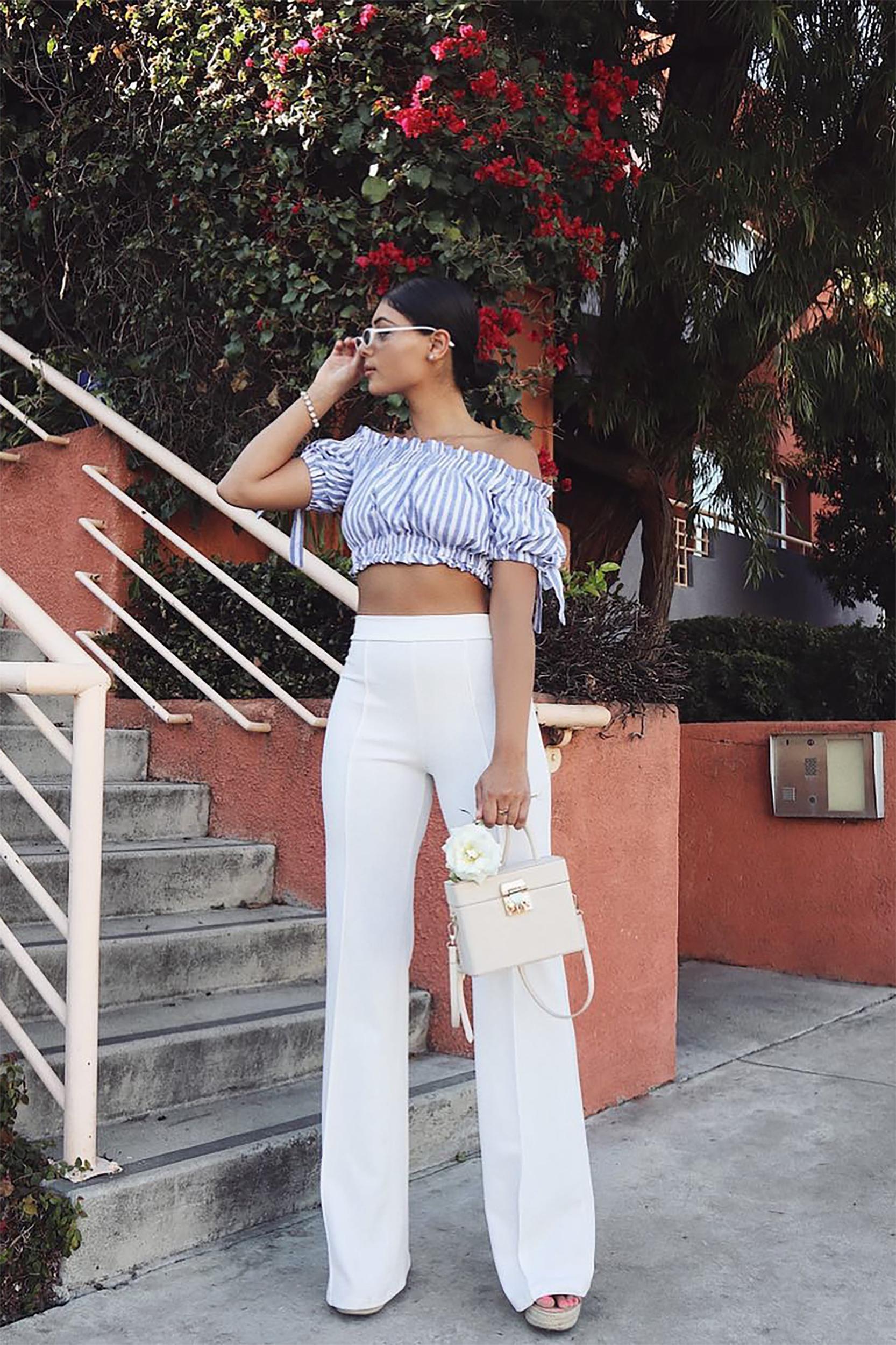 Victoria High Waisted Dress Pants - White Product Image