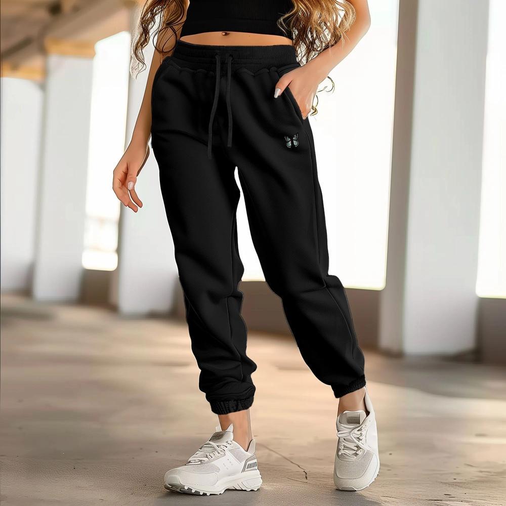 Dalix Womens Heartly Ghost Embroidered Fleece Sweatpants in Black at Nordstrom, Size Small Product Image