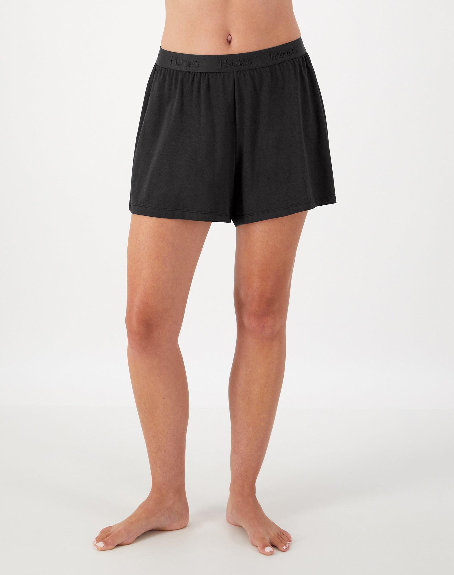 Hanes Originals Womens SuperSoft Comfywear Sleep Shorts, 3.25 Black S Product Image