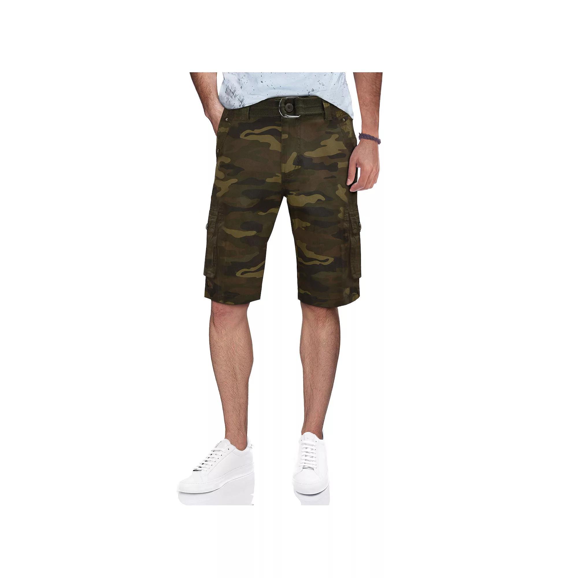 Mens RAW X by Xray Regular-Fit Belted Sleek Cargo Shorts Product Image