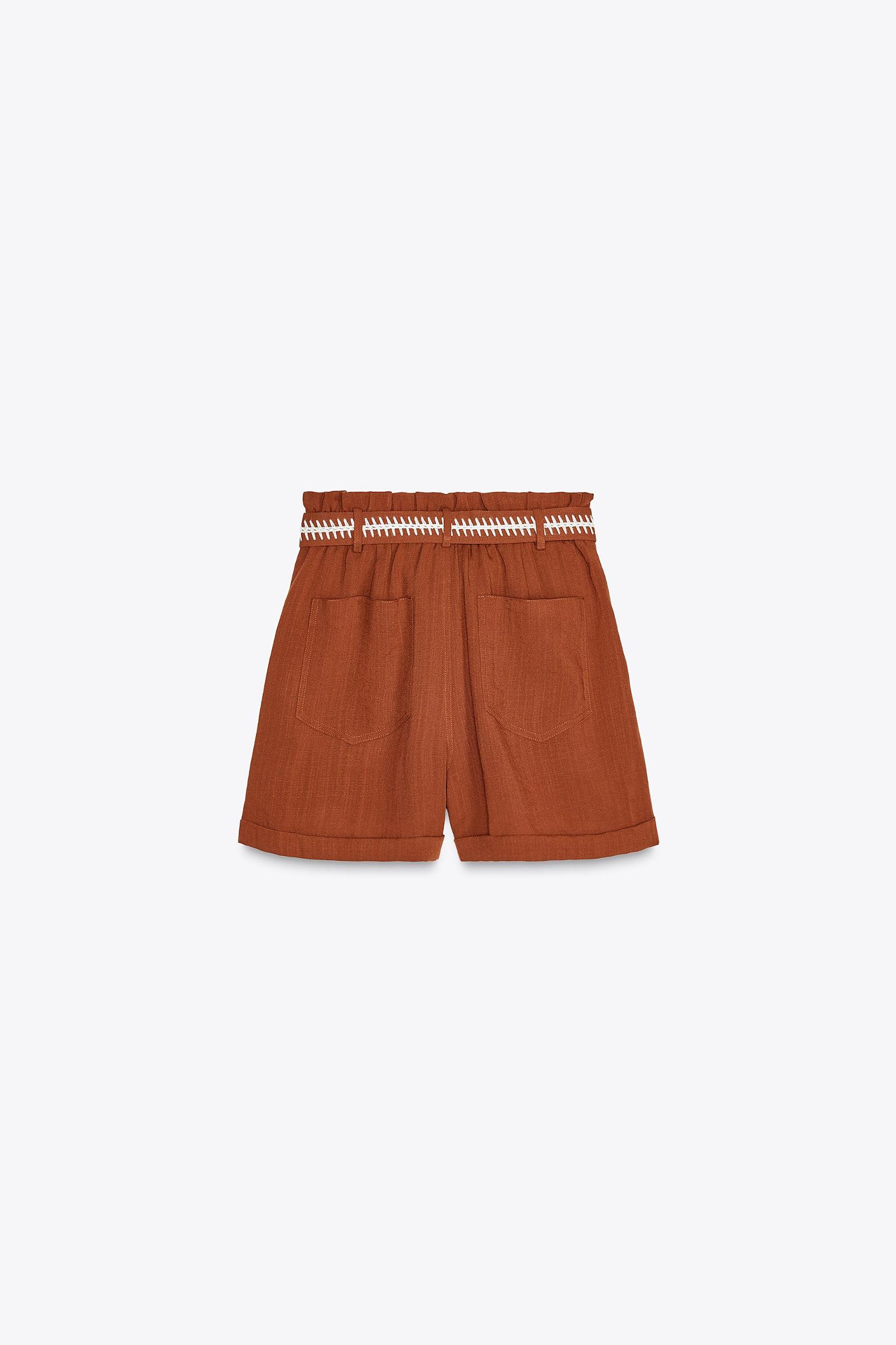 EMBROIDERED BELT SHORTS Product Image
