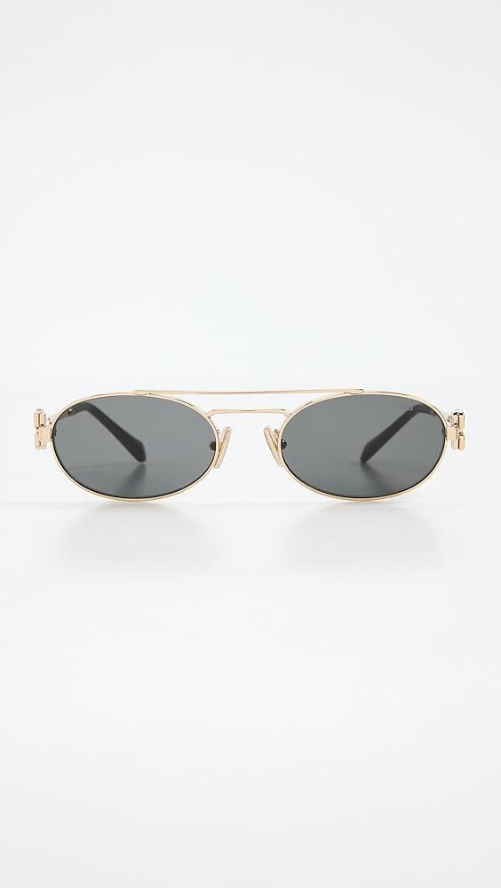Miu Miu 54ZS Logo Oval Sunglasses | Shopbop Product Image
