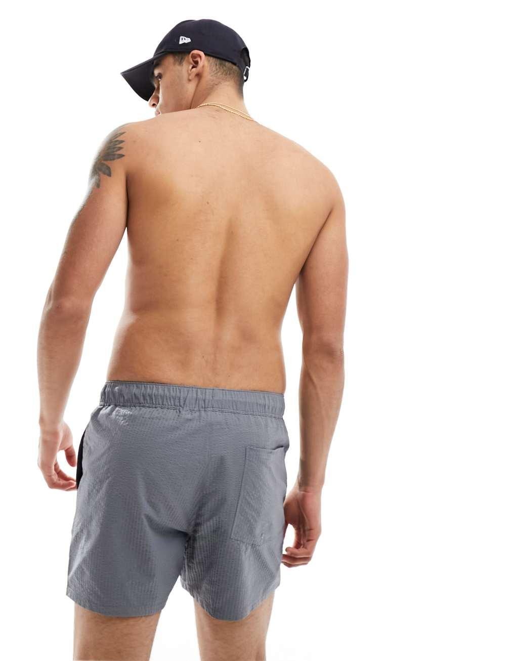 ASOS DESIGN seersucker swim shorts Product Image