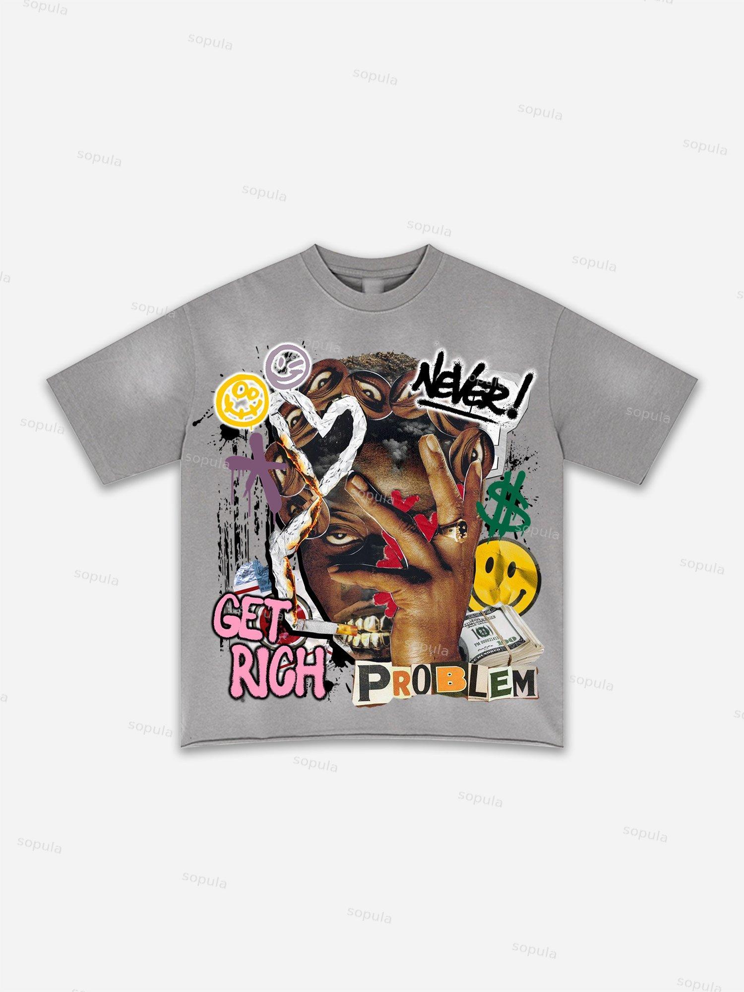 I Am Allergic To People Fun Zipper Boys Print Washed T-shirt Product Image