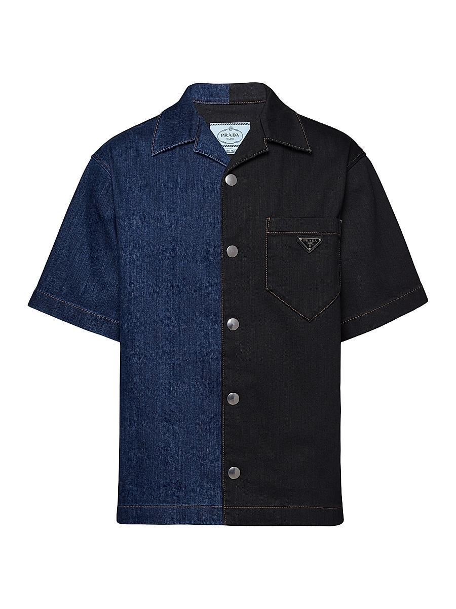Mens Double Match Denim Shirt Product Image