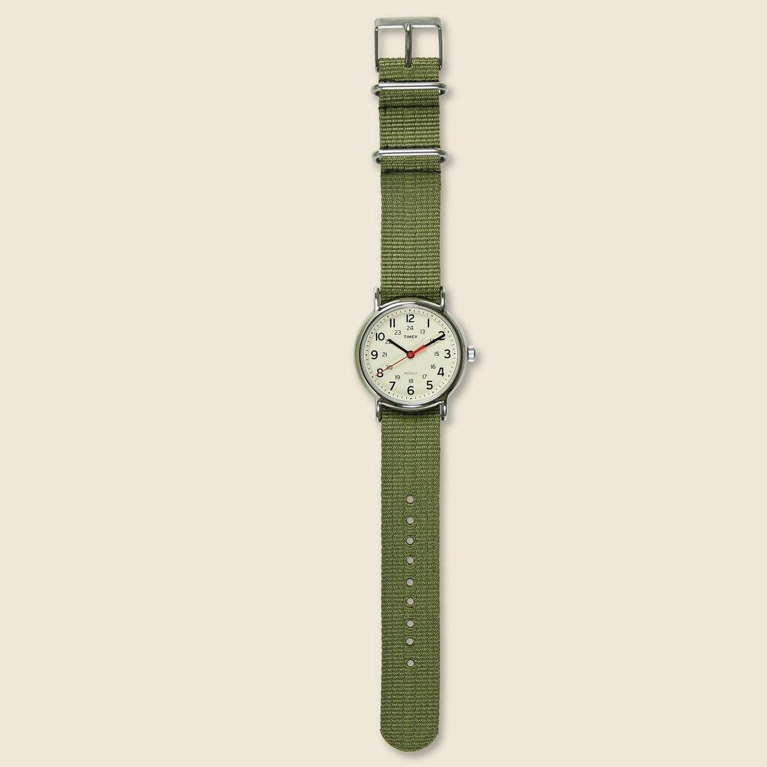 Weekender Nylon Strap Watch 38mm - Green/Cream Product Image