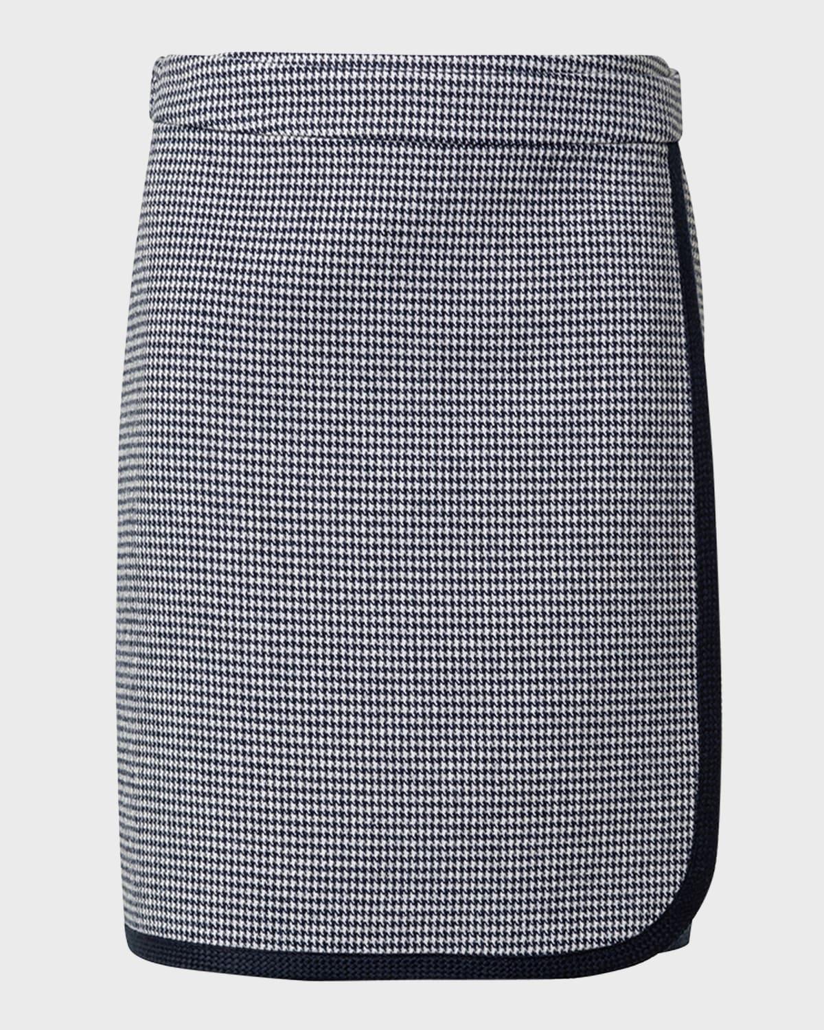 Wool Houndstooth Wrap Skirt Product Image