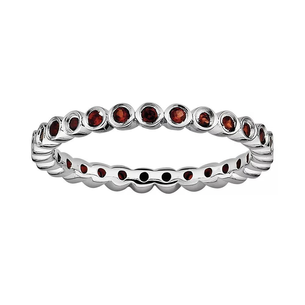 Stacks & Stones Sterling Silver Garnet Stack Ring, Women's, Size: 5 Product Image