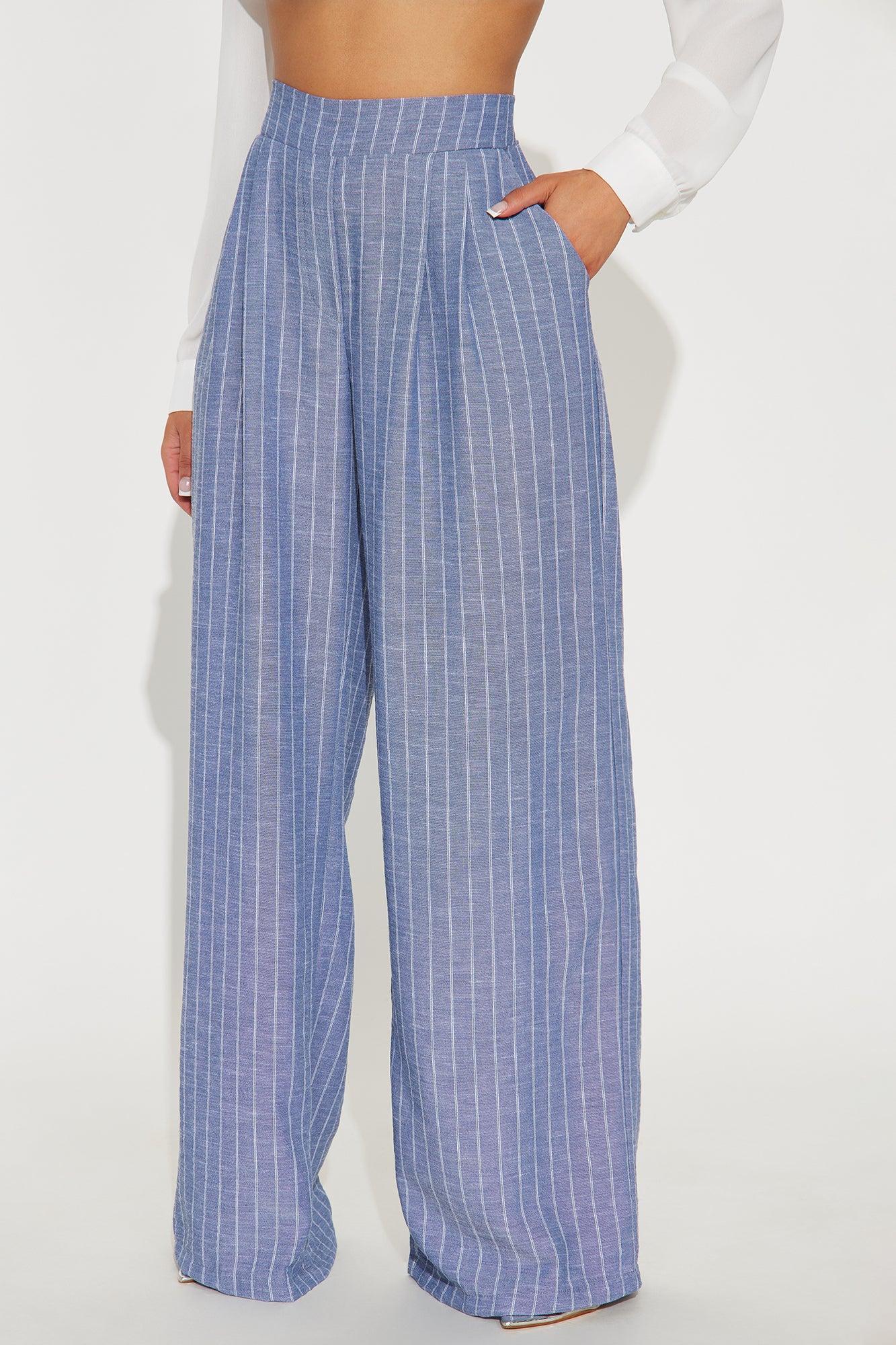 Graciella Pinstripe Trouser - Navy Product Image