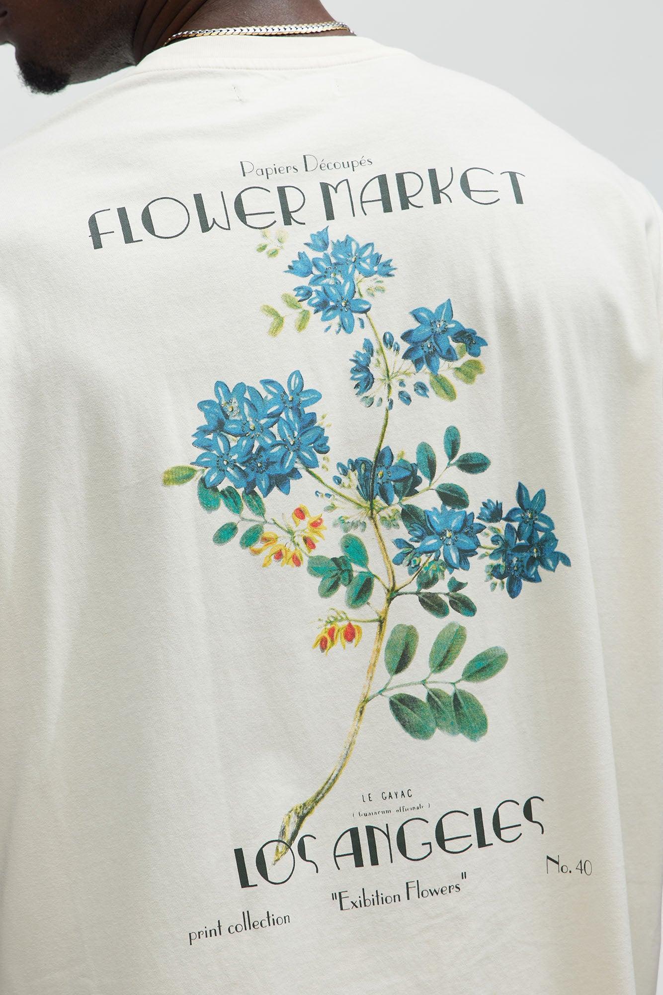 Flower Market Los Angeles Oversized Short Sleeve Tee - Cream Product Image
