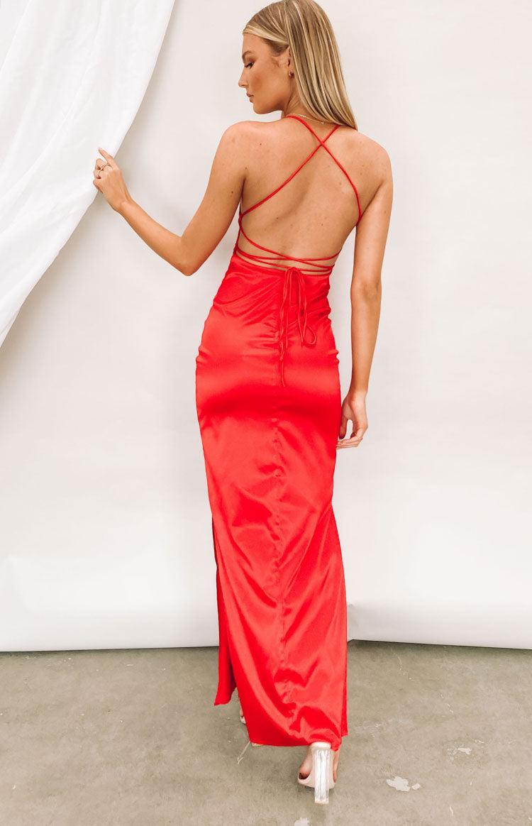 Manhattan Slip Formal Dress Cherry Product Image