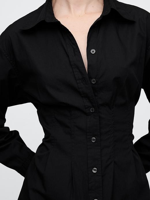 Organic Cotton Poplin Mini Shirtdress Product Image
