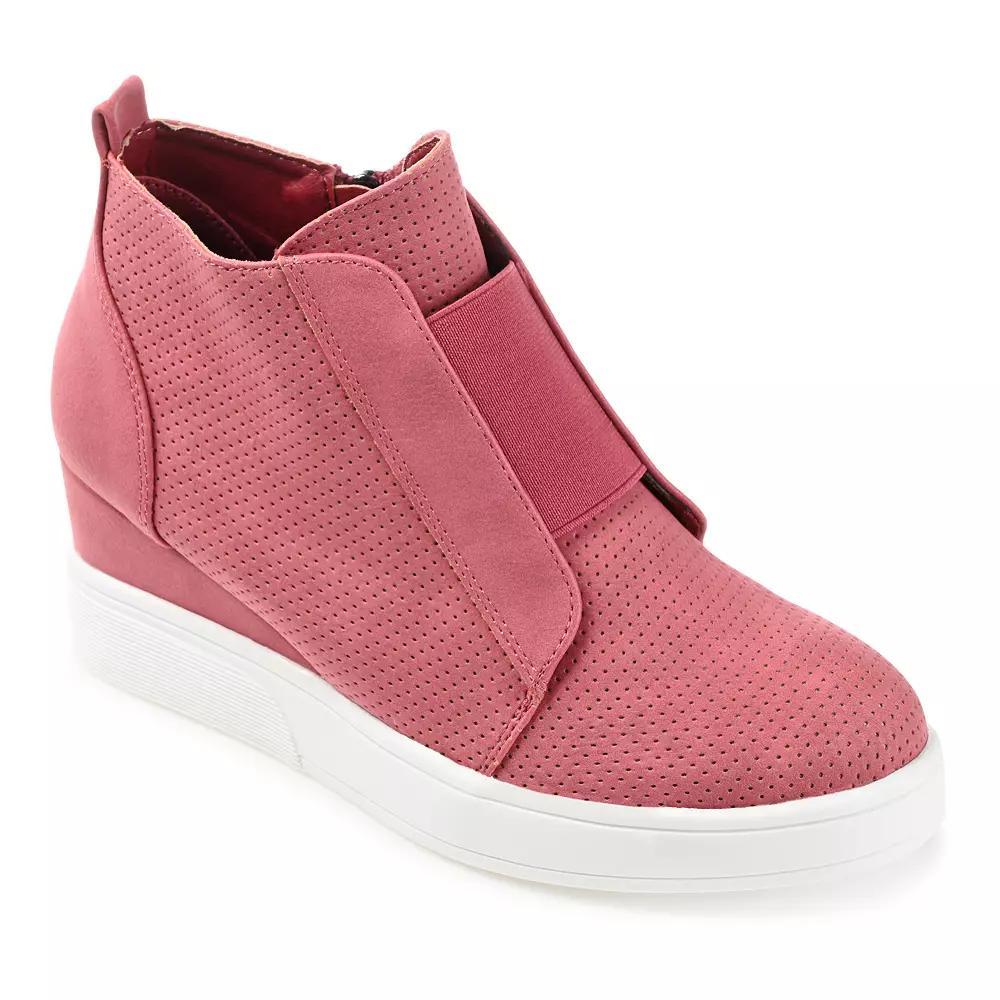 Journee Clara Womens Wedge Sneakers Ivory Product Image