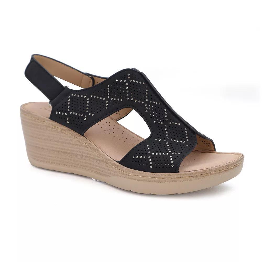Yoki Crimson Women's Comfort Wedges, Size: 6, Black Product Image