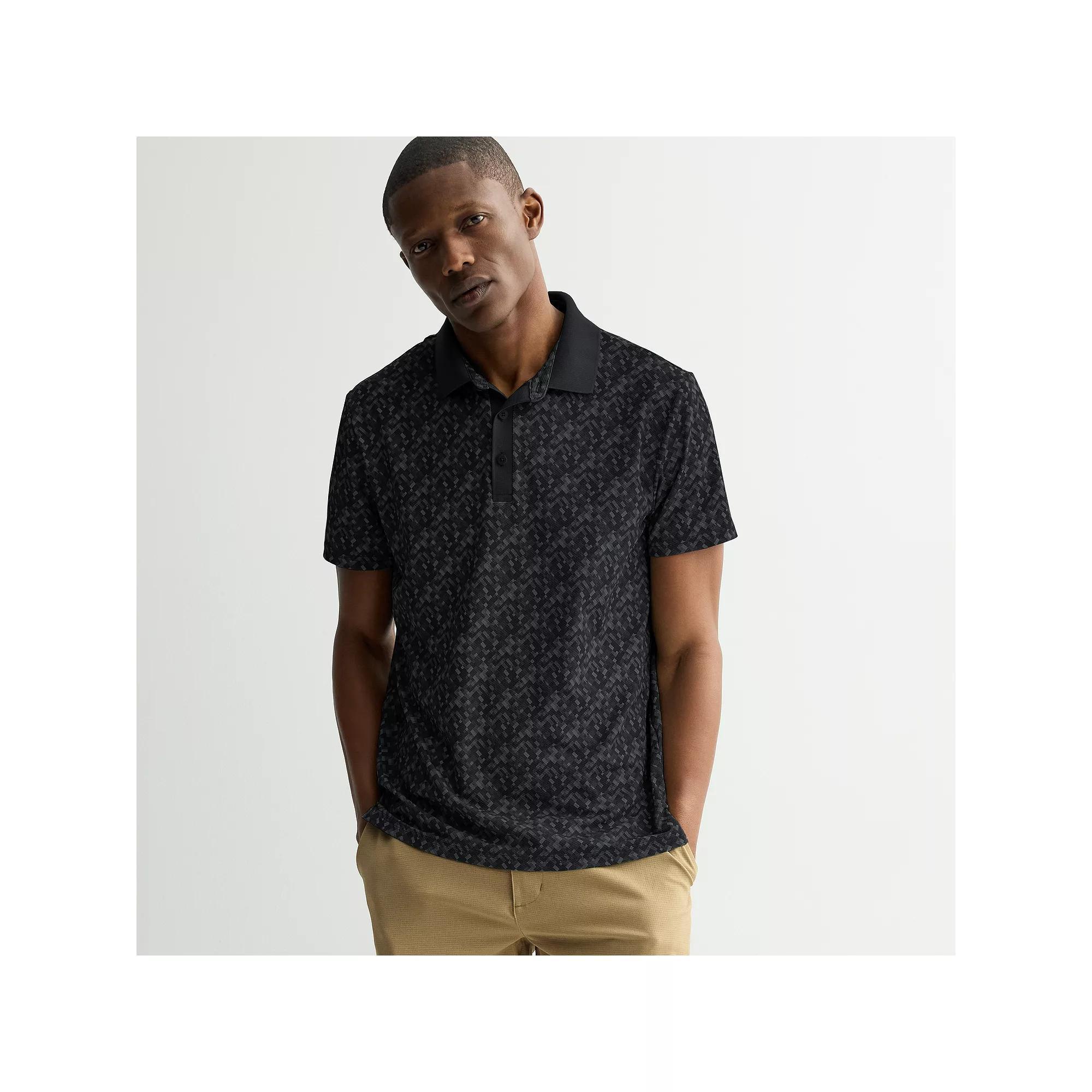 Men's FLX Print Performance Polo, Size: Small, Blue Topography Product Image
