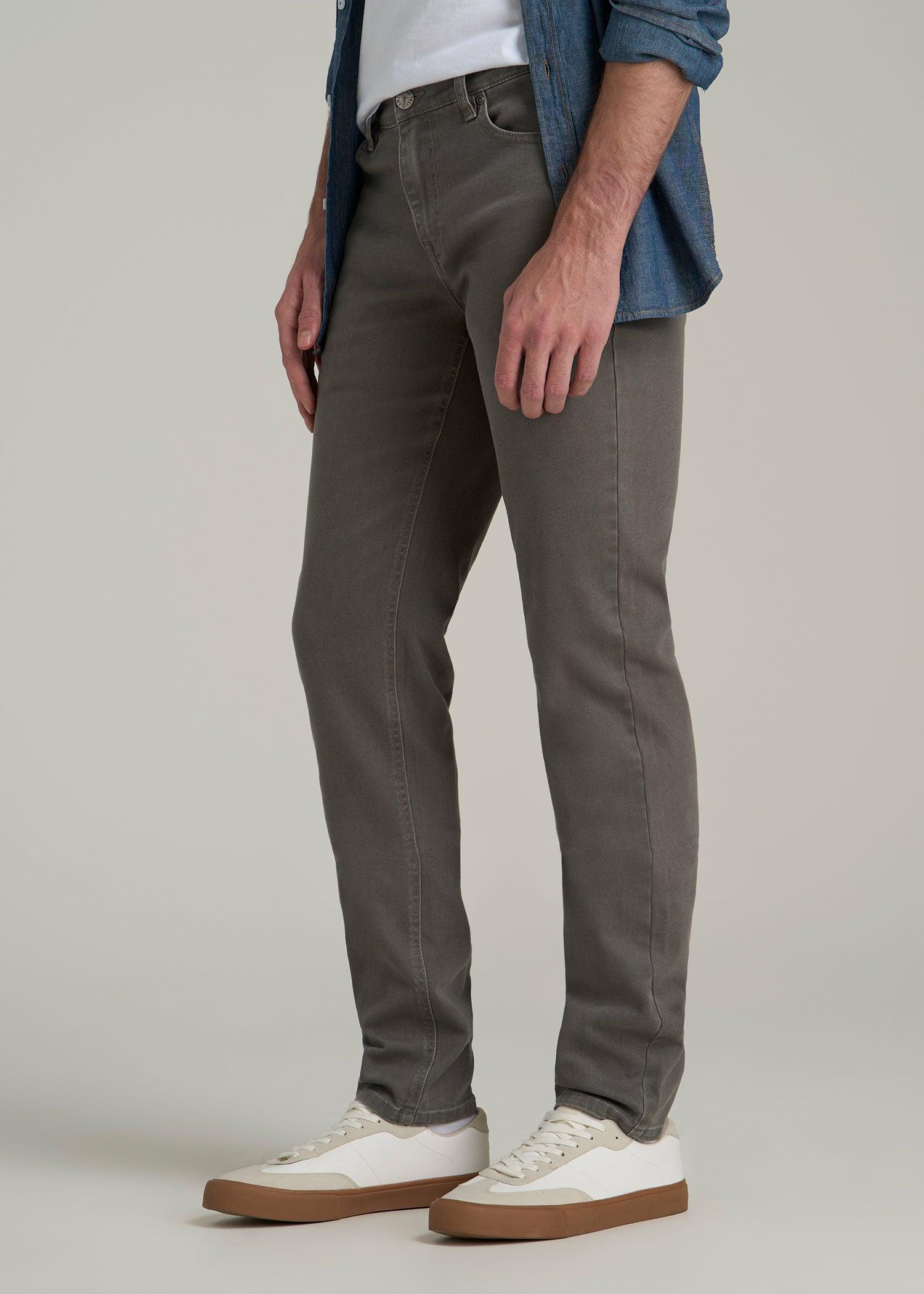 Dylan Slim Fit Colored Jeans for Tall Men in Sage Male Product Image