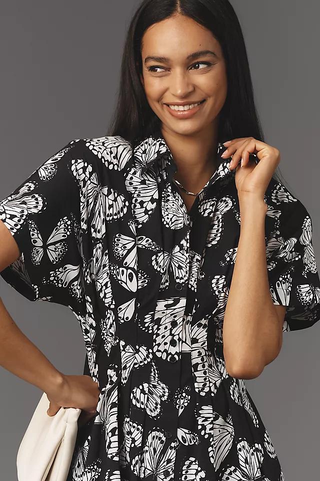 The Tobie Button-Front Pleated Shirt Dress by Exquise: Mini Edition Product Image