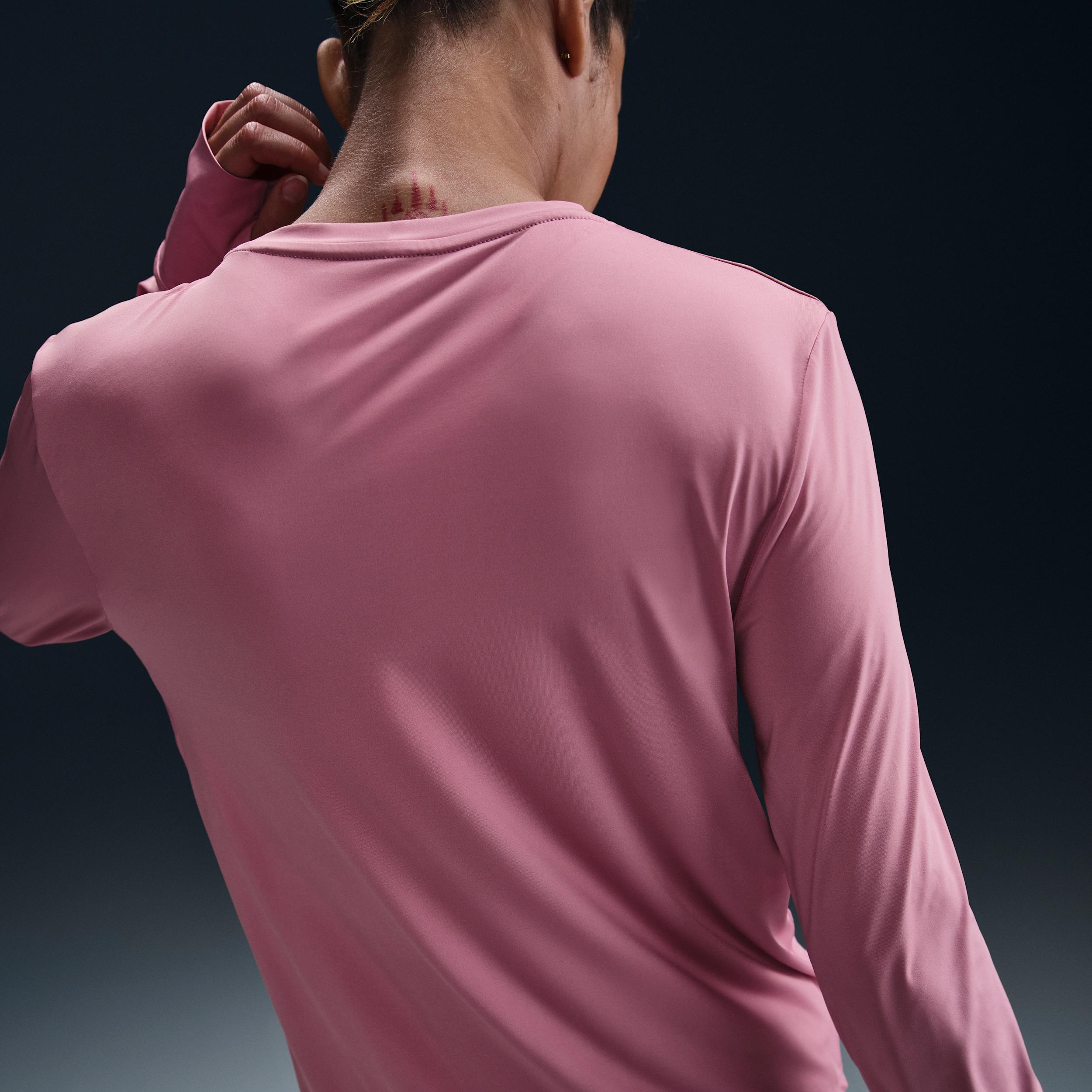 Women's Nike One Classic Dri-FIT Long Sleeve Top, Size: Medium, Elemental Pink Product Image
