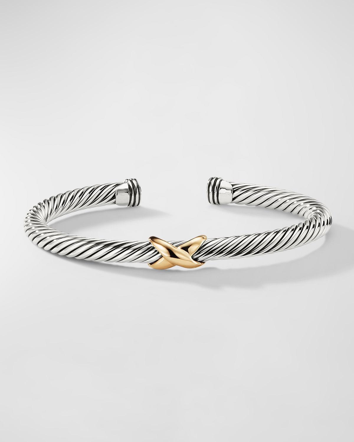 Cable Bracelet in Silver with 14K Gold, 5mm Product Image