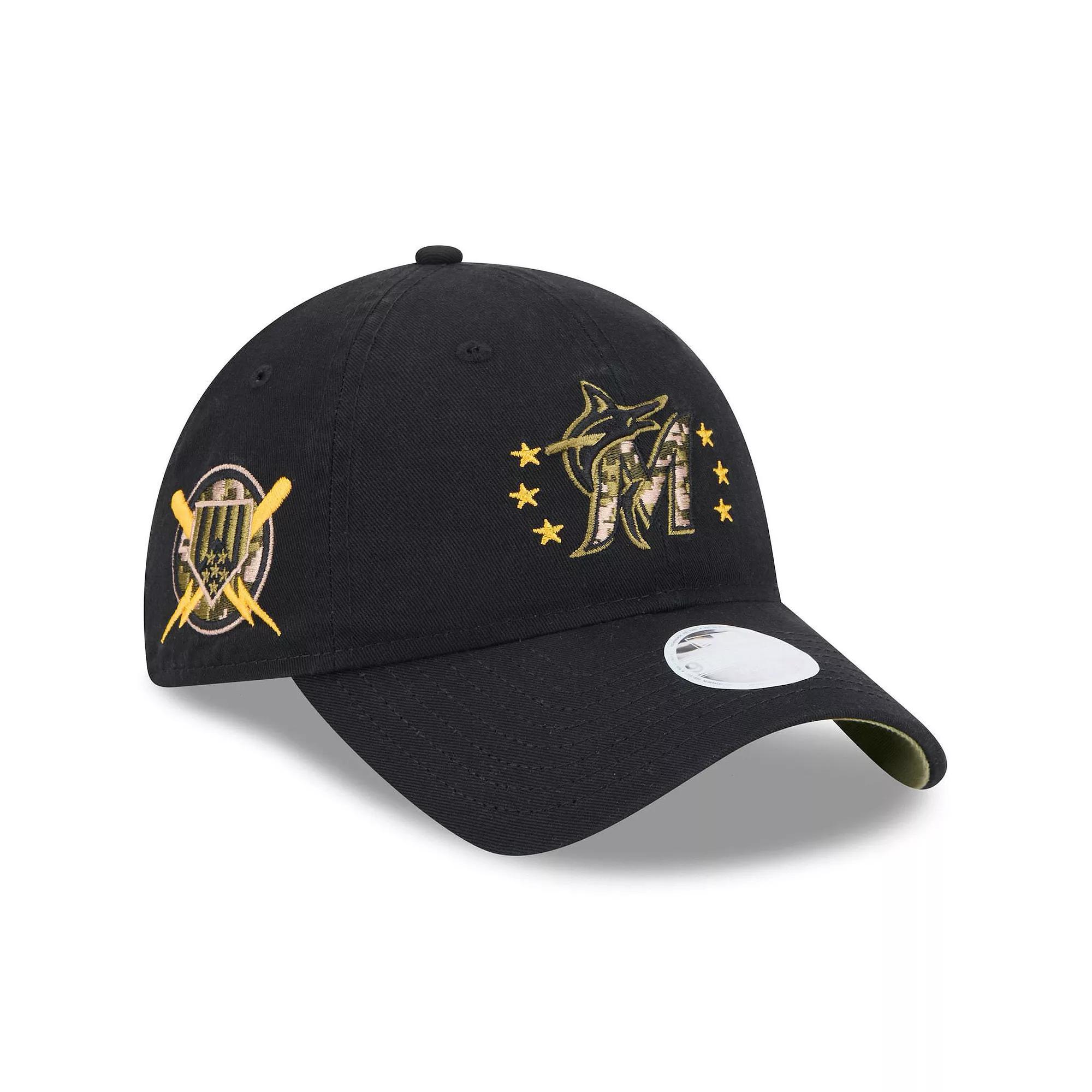 Women's New Era  Black Miami Marlins 2024 Armed Forces Day 9TWENTY Adjustable Hat Product Image