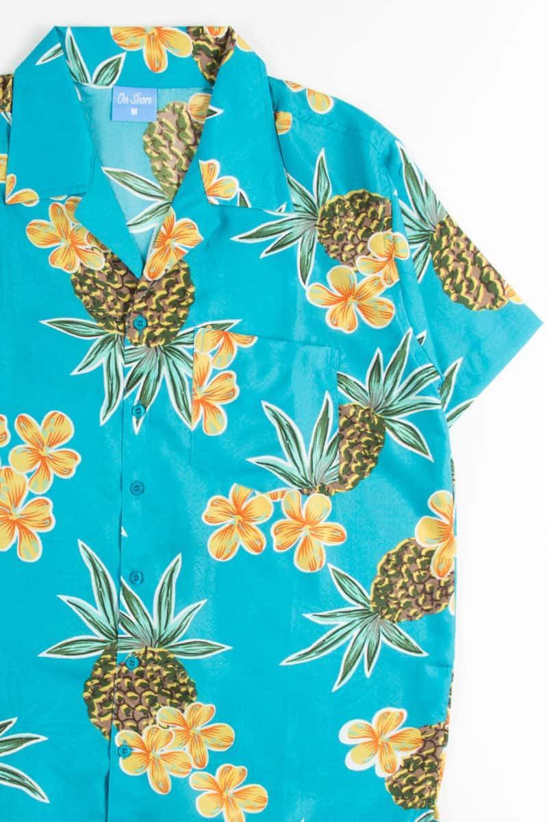 Blue Pineapple Floral Hawaiian Shirt Product Image