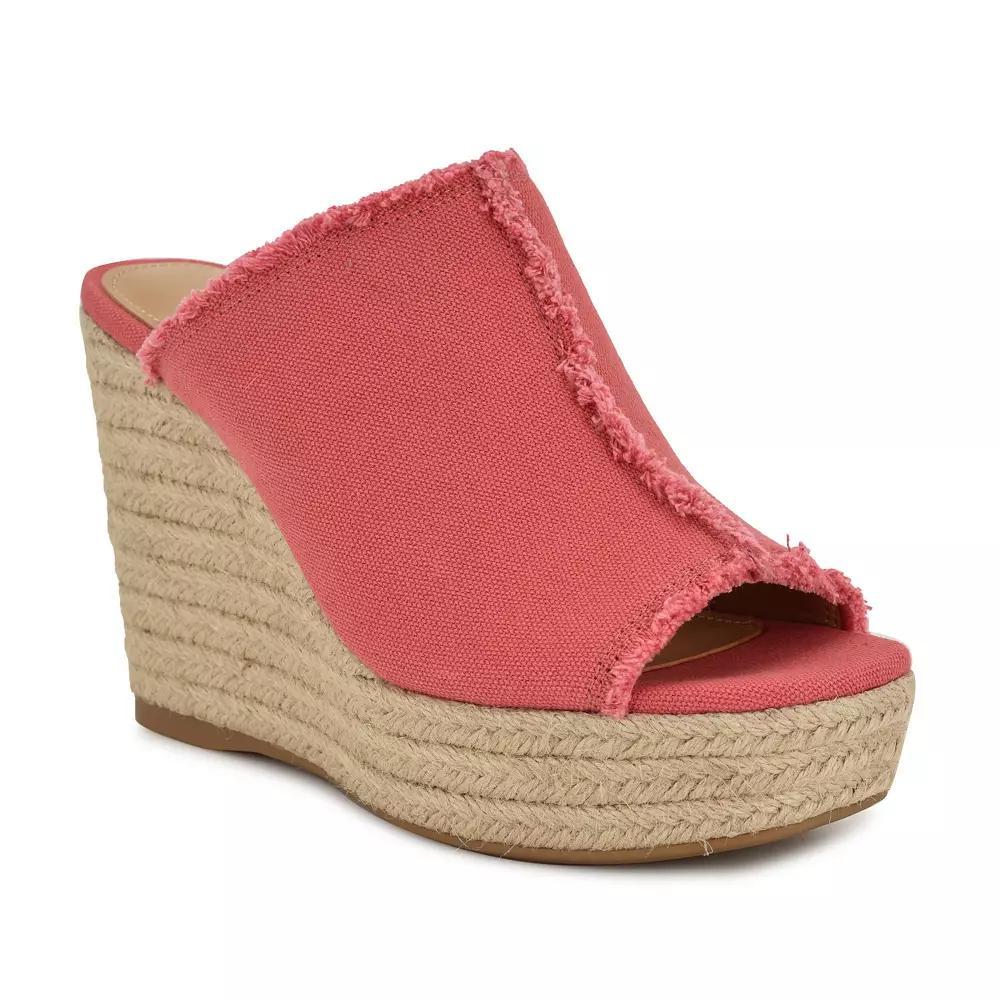 Nine West Baja Women's Wedge Slip-On Open Toe Sandals, Size: 8, Pink Product Image
