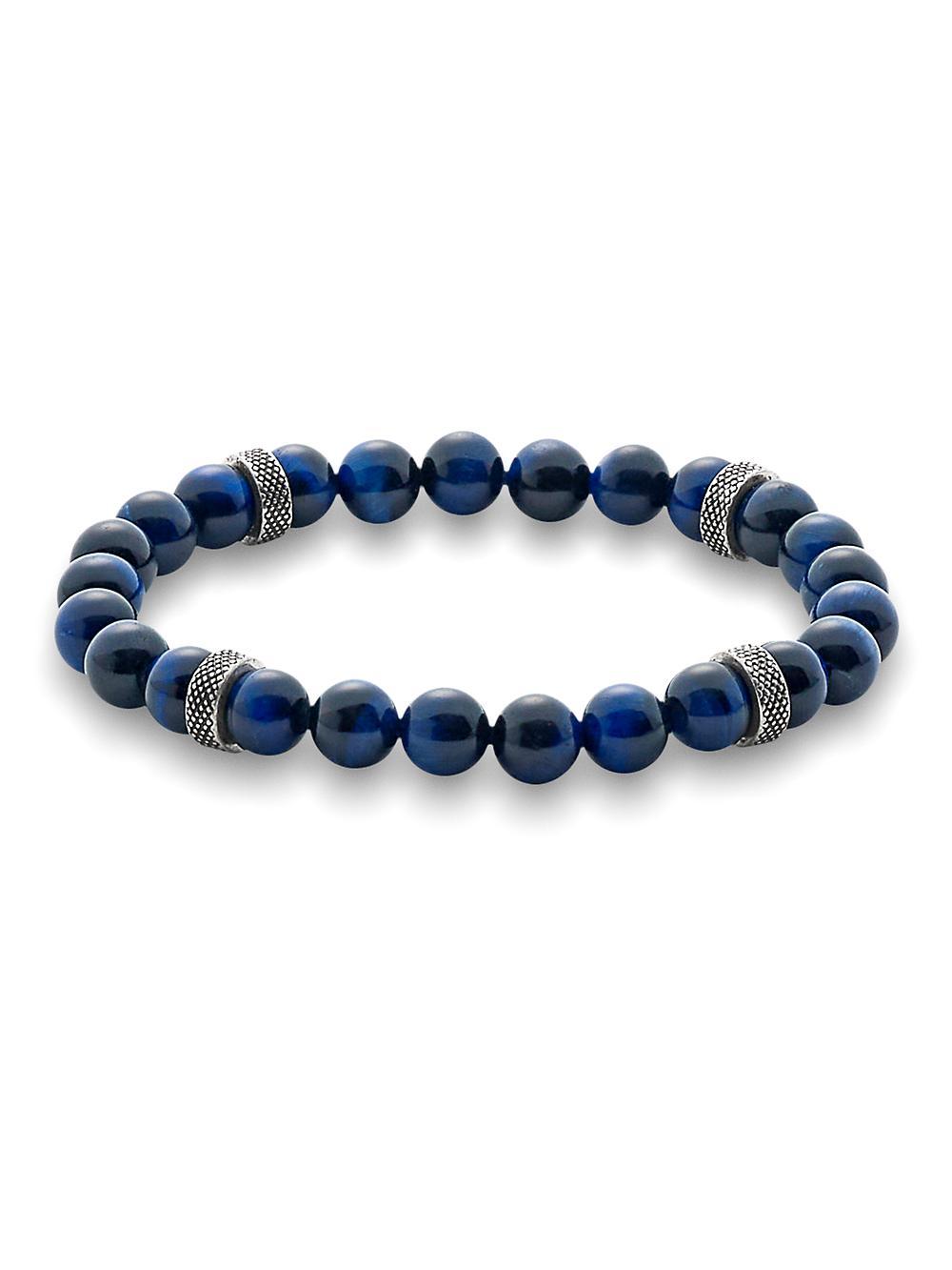 Semi Precious Bead Bracelet - Navy Product Image