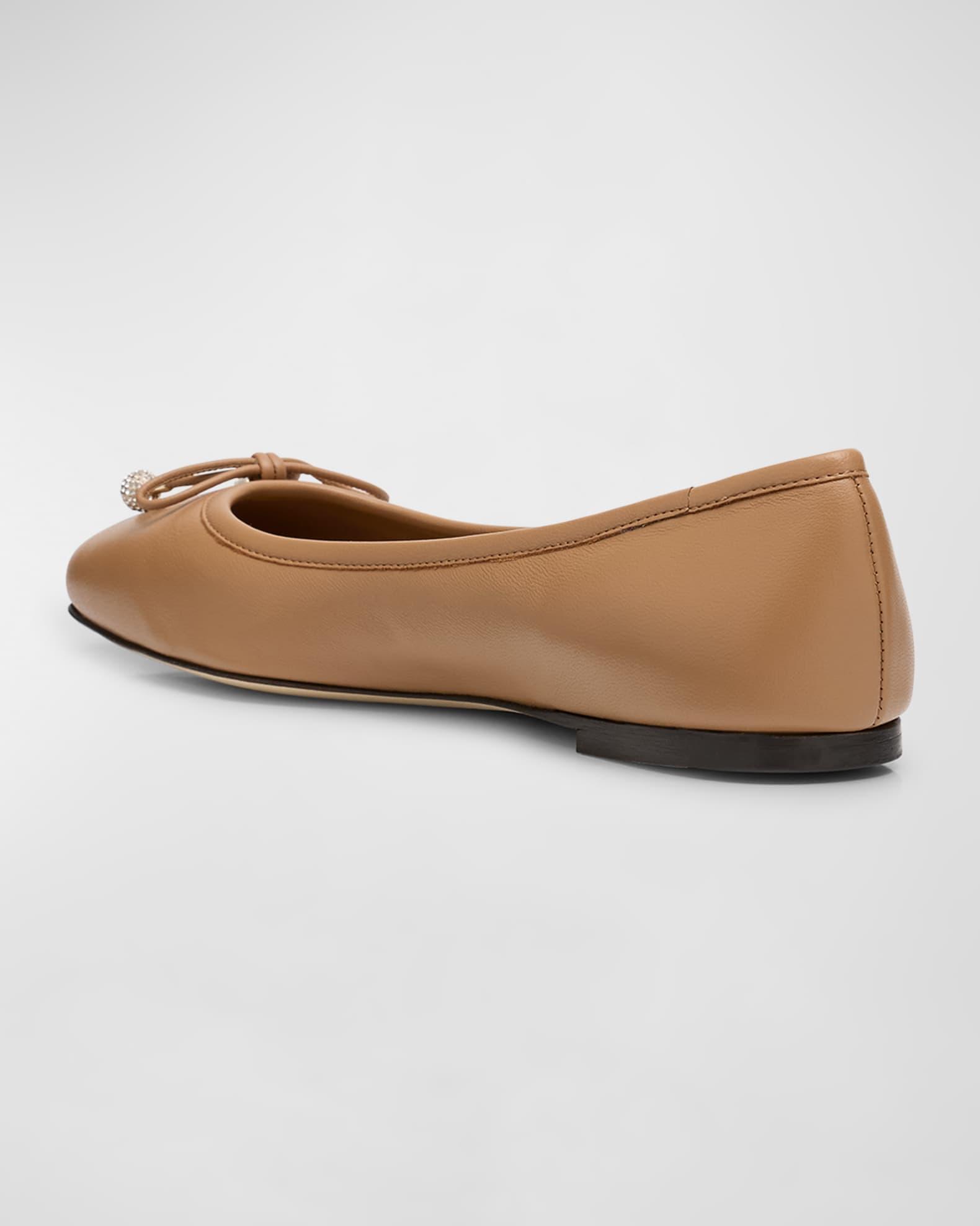 Elme Leather Bow Ballerina Flats Product Image