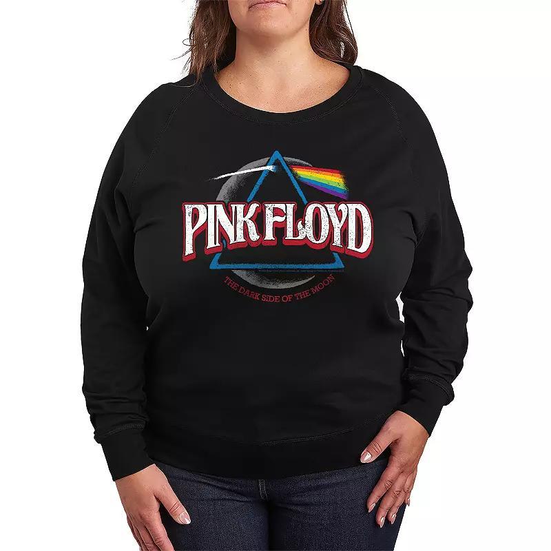 Plus Size Pink Floyd Dark Side Of The Moon French Terry Long Sleeve Tee, Womens Product Image
