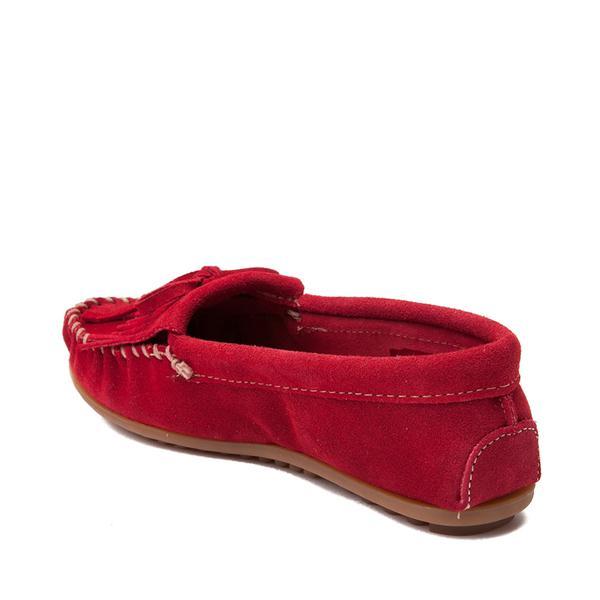 Minnetonka Kilty Suede Bow Detail Fringe Moccasins Product Image