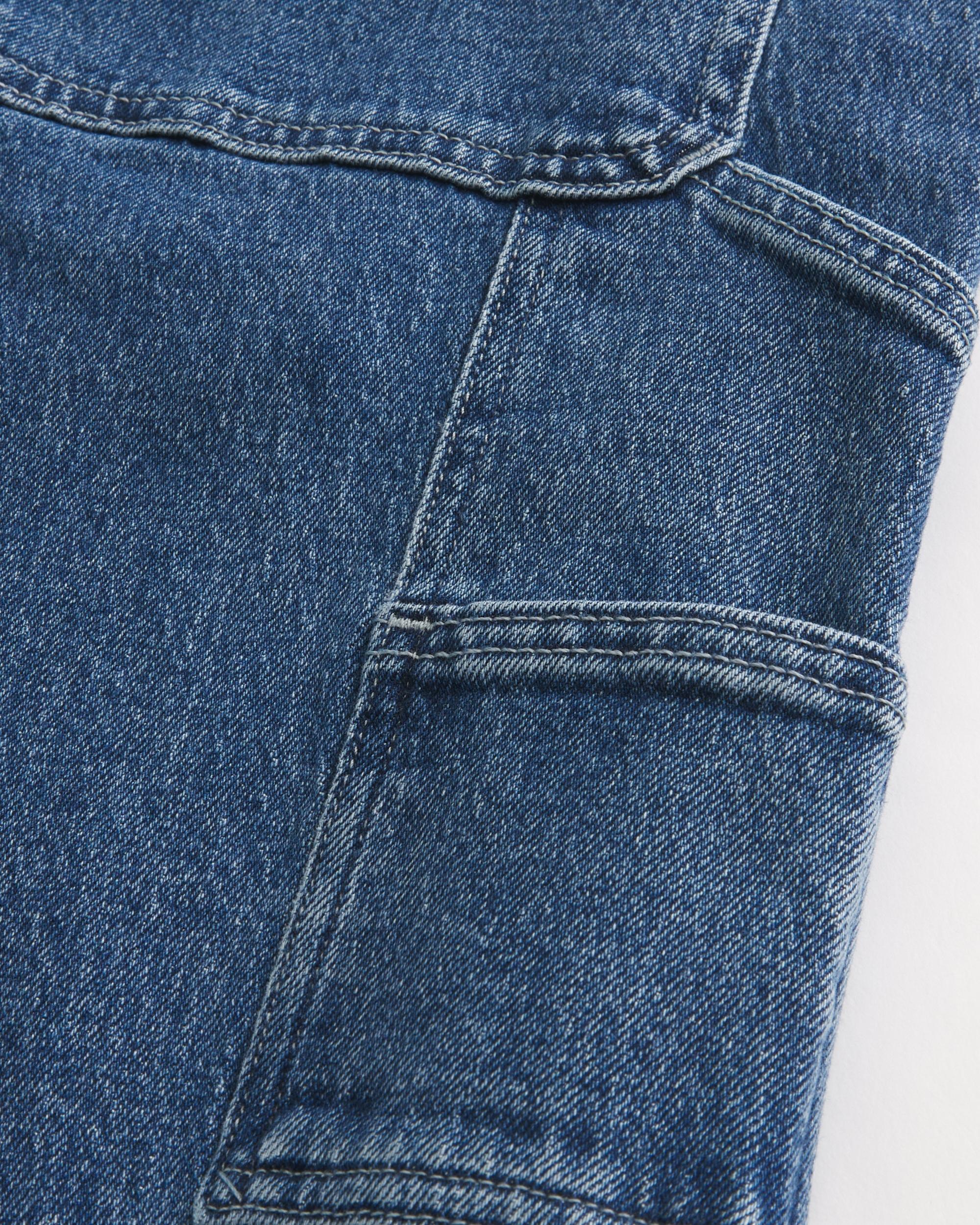 Medium Wash Baggy Cargo Jeans Product Image