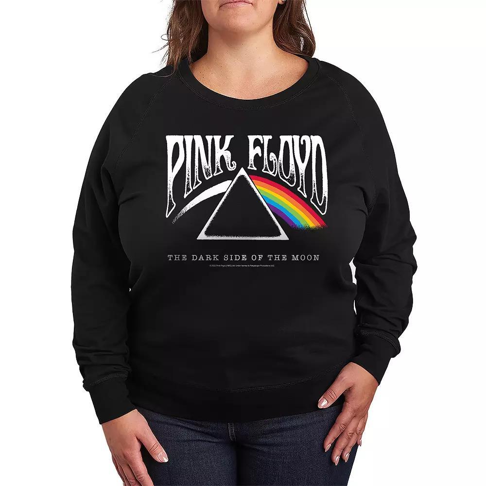 Plus Size Pink Floyd Dark Side Of The Moon French Terry Long Sleeve Tee, Womens Product Image