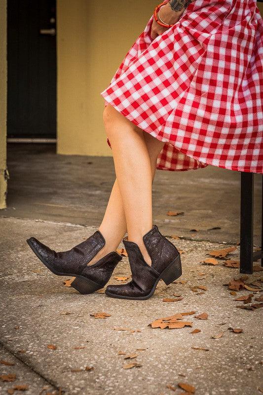 Western Cut Out Animal Hair Booties Product Image
