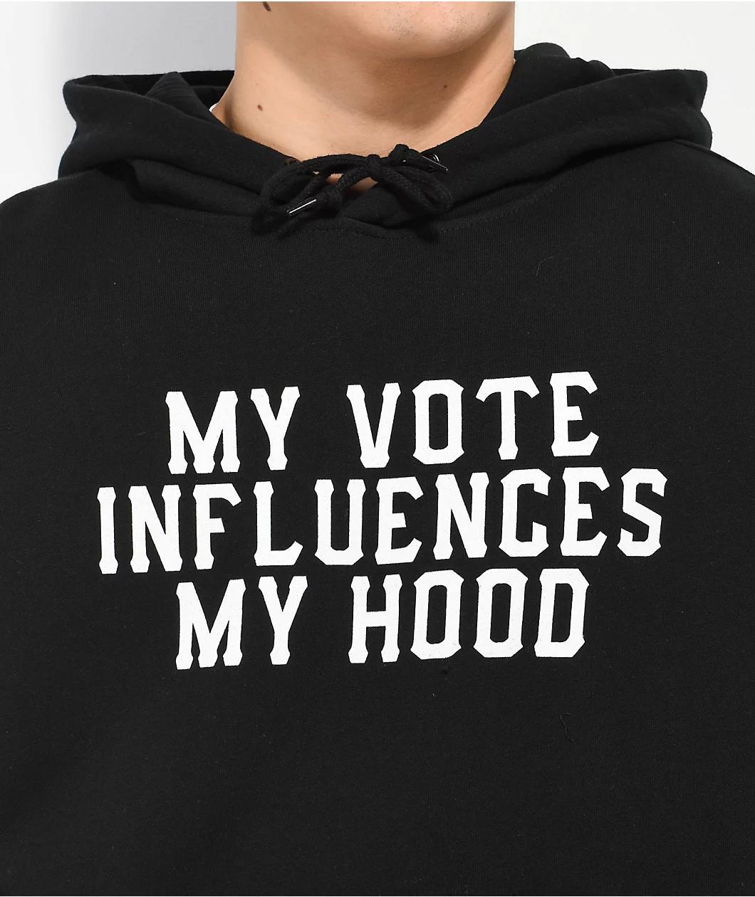 AIE My Vote Influences Black Hoodie Product Image