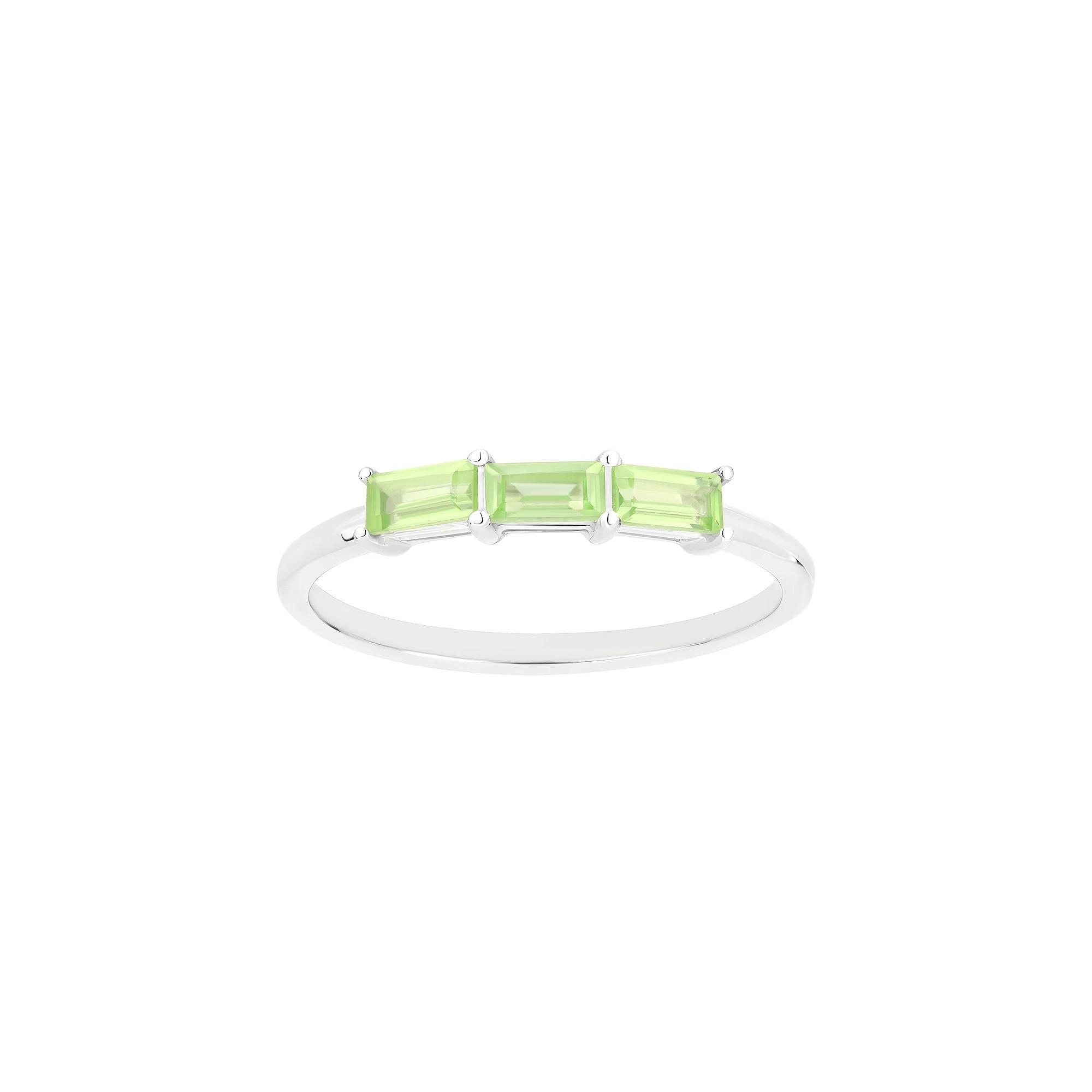 Gemistry 14k White Gold Peridot Ring, Women's, Size: 6 Product Image