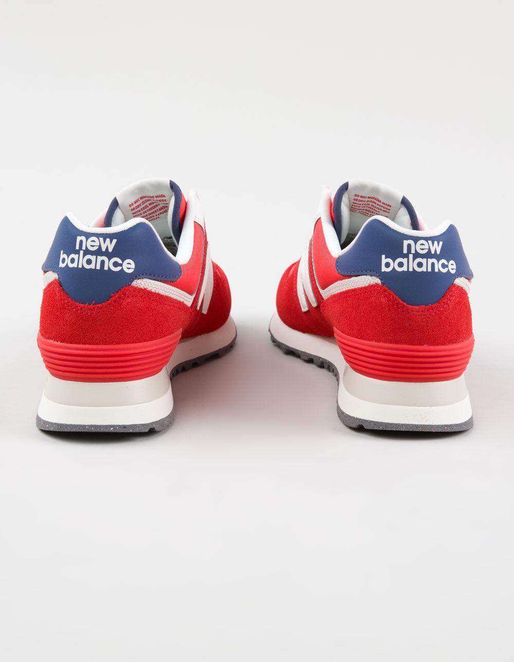 NEW BALANCE 574 Womens Shoes - RED/WHITE Product Image