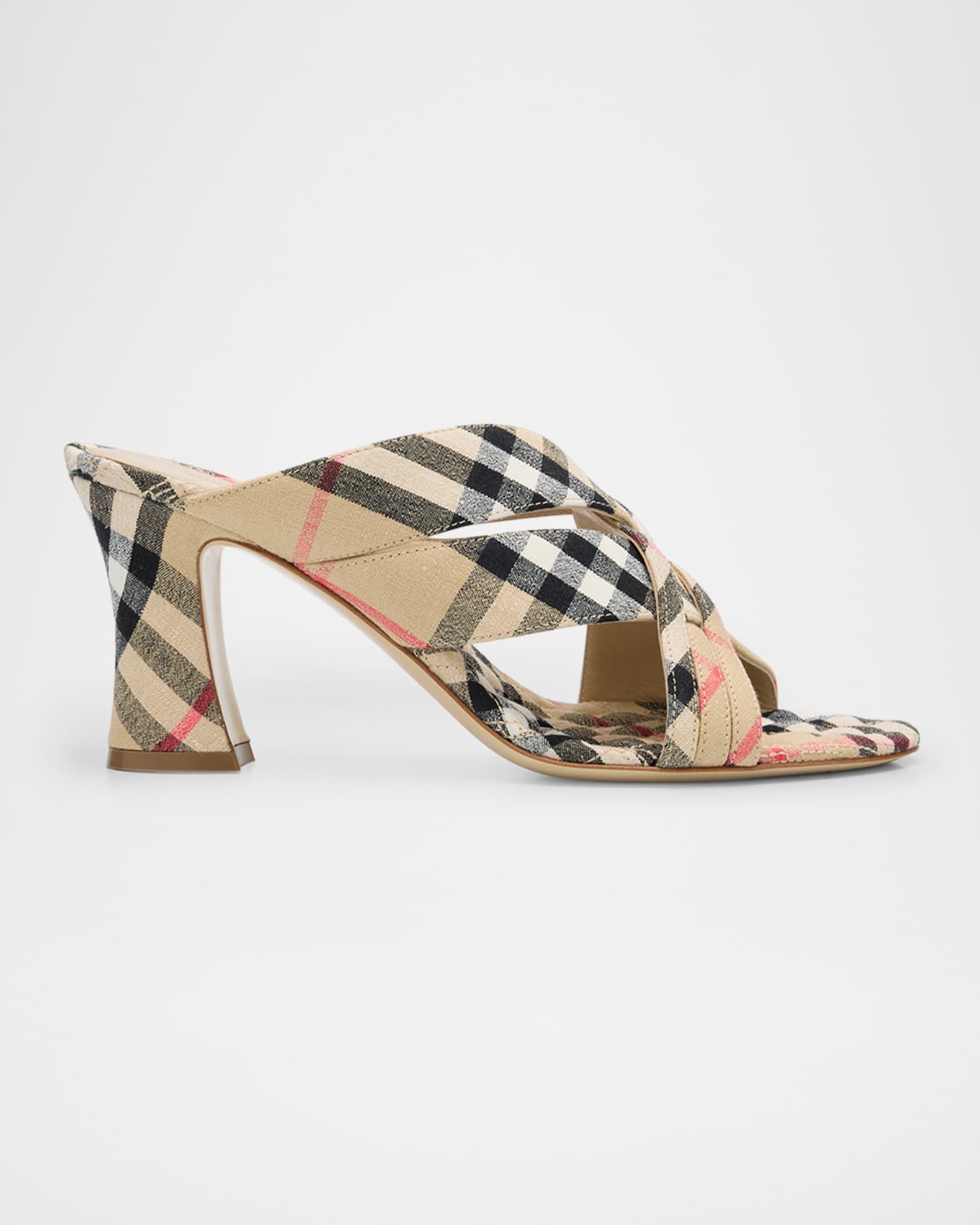 Sloanne Woven Linen Block-Heel Sandals Product Image