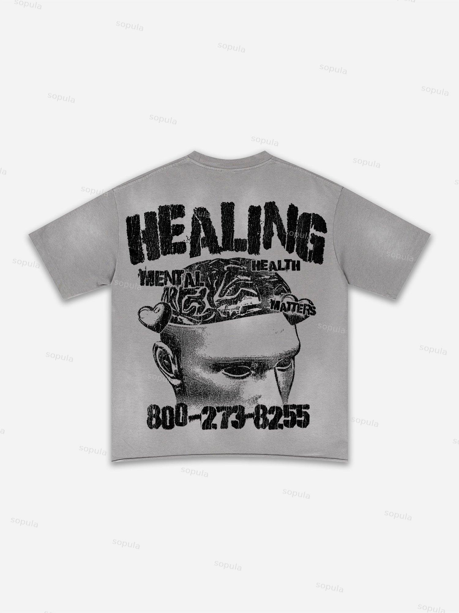 Streets Don't Lie Retro Big Head Graphic Washed T-shirt Product Image