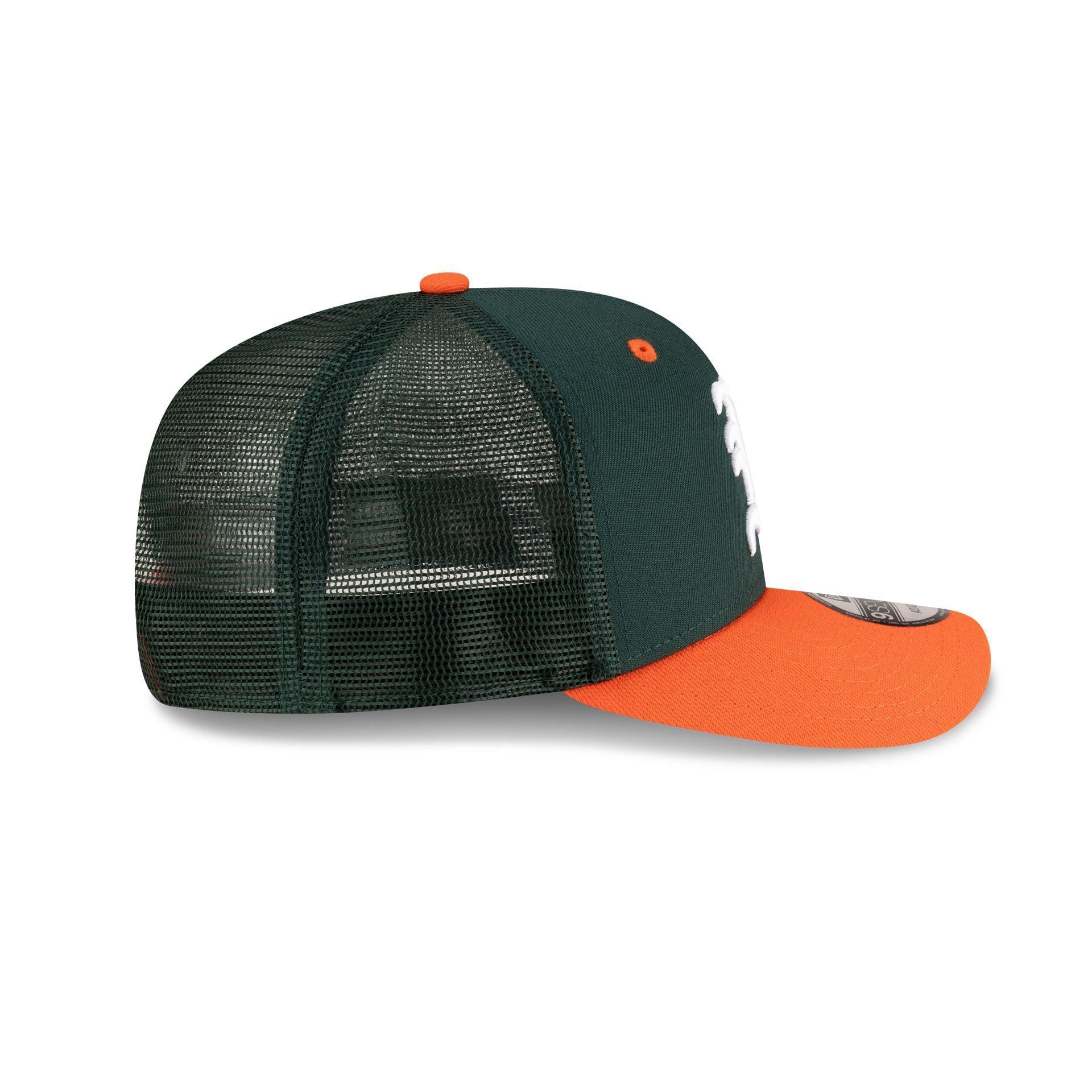 New Era x adidas Miami Hurricanes Green 9SEVENTY Trucker Hat Male Product Image